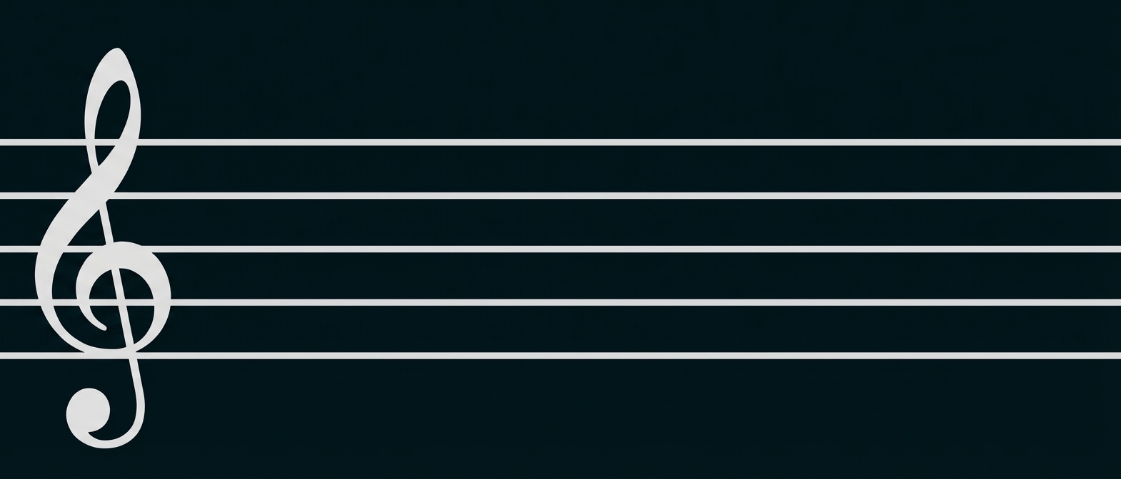 Violinschlüssel auf fünf Notenlinien